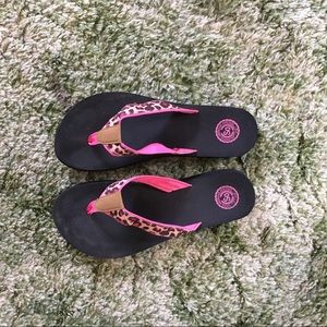 SO Cheetah Print Flip-Flops